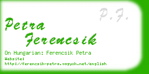 petra ferencsik business card